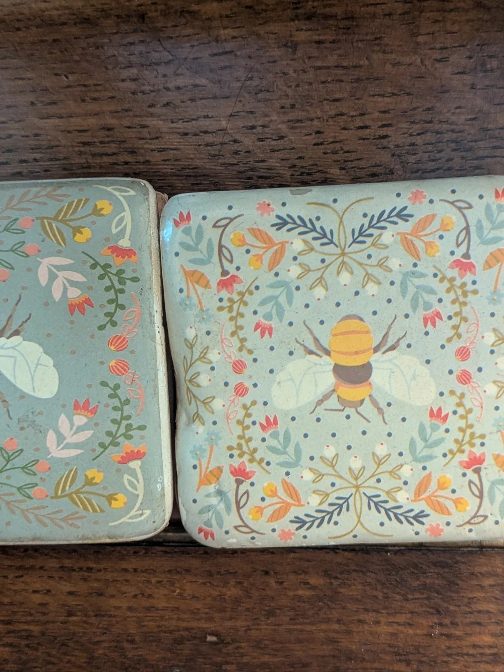 Helmsie Coaster Set with Metal Bumblebee Caddy - Set of 4 From Anthropologie